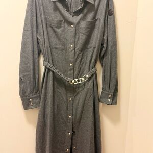 Moncler Charcoal Long Sleeve Dress